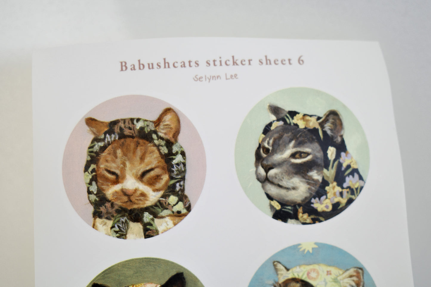 ⑥ Babushcats sticker Set 2 Sheets