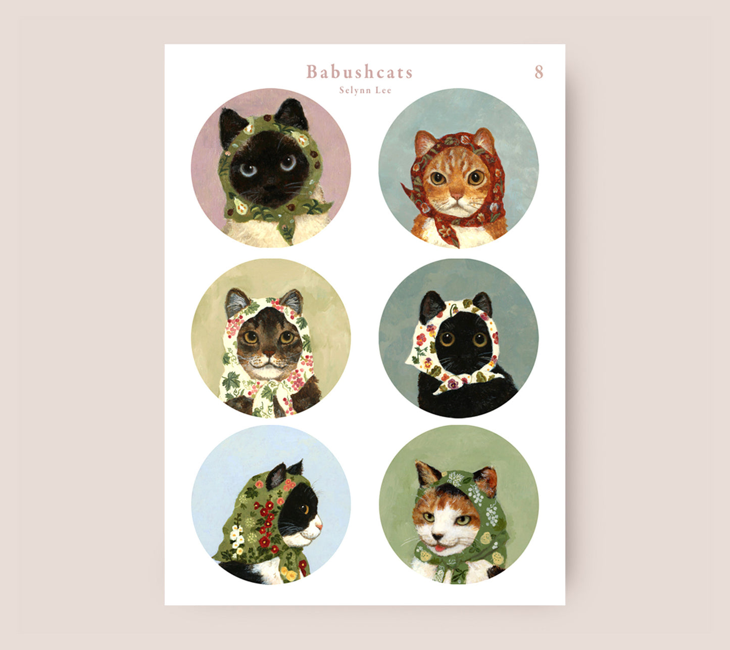 ⑧ Babushcats sticker Set 2 Sheets