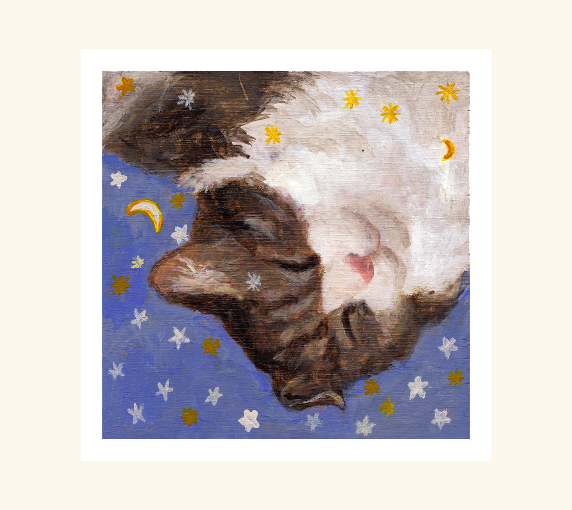 Dreaming cat - Greeting card