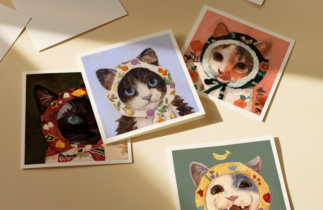 Babushcats Greeting cards - Set Of Eight