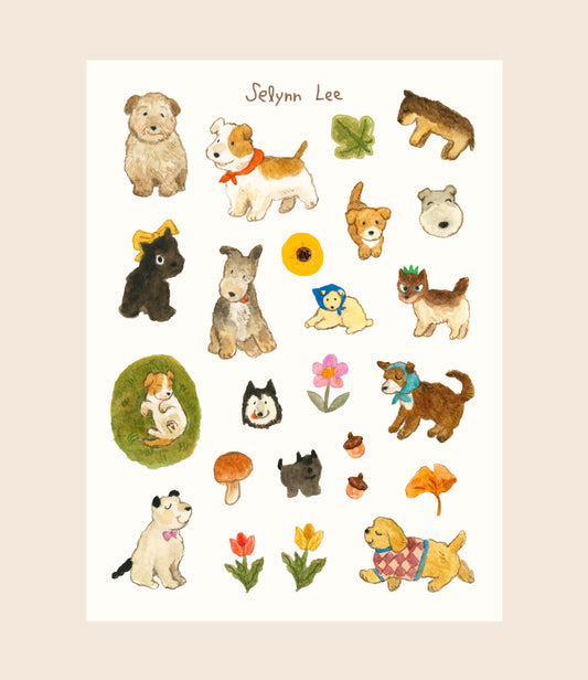 Puppy sticker sheet