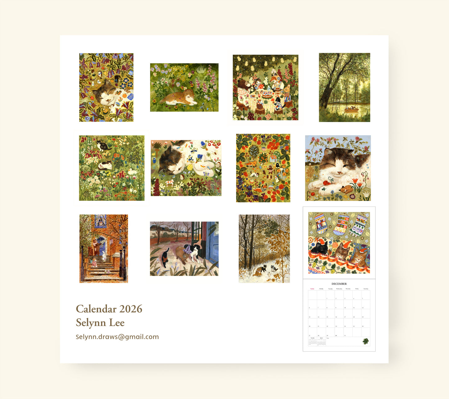 2026 illustration wall calendar