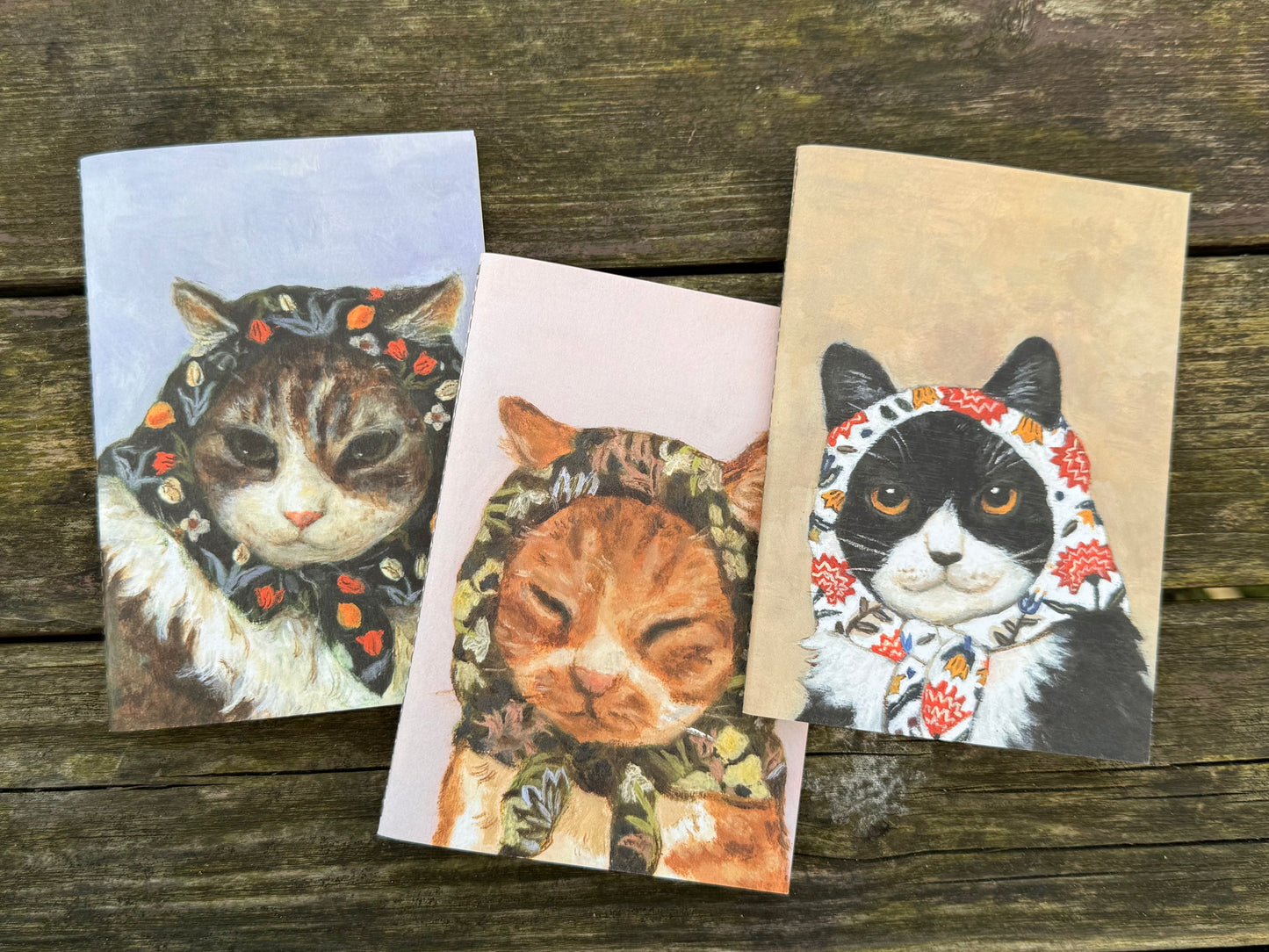 Set of 3 Notebooks - Babushcats