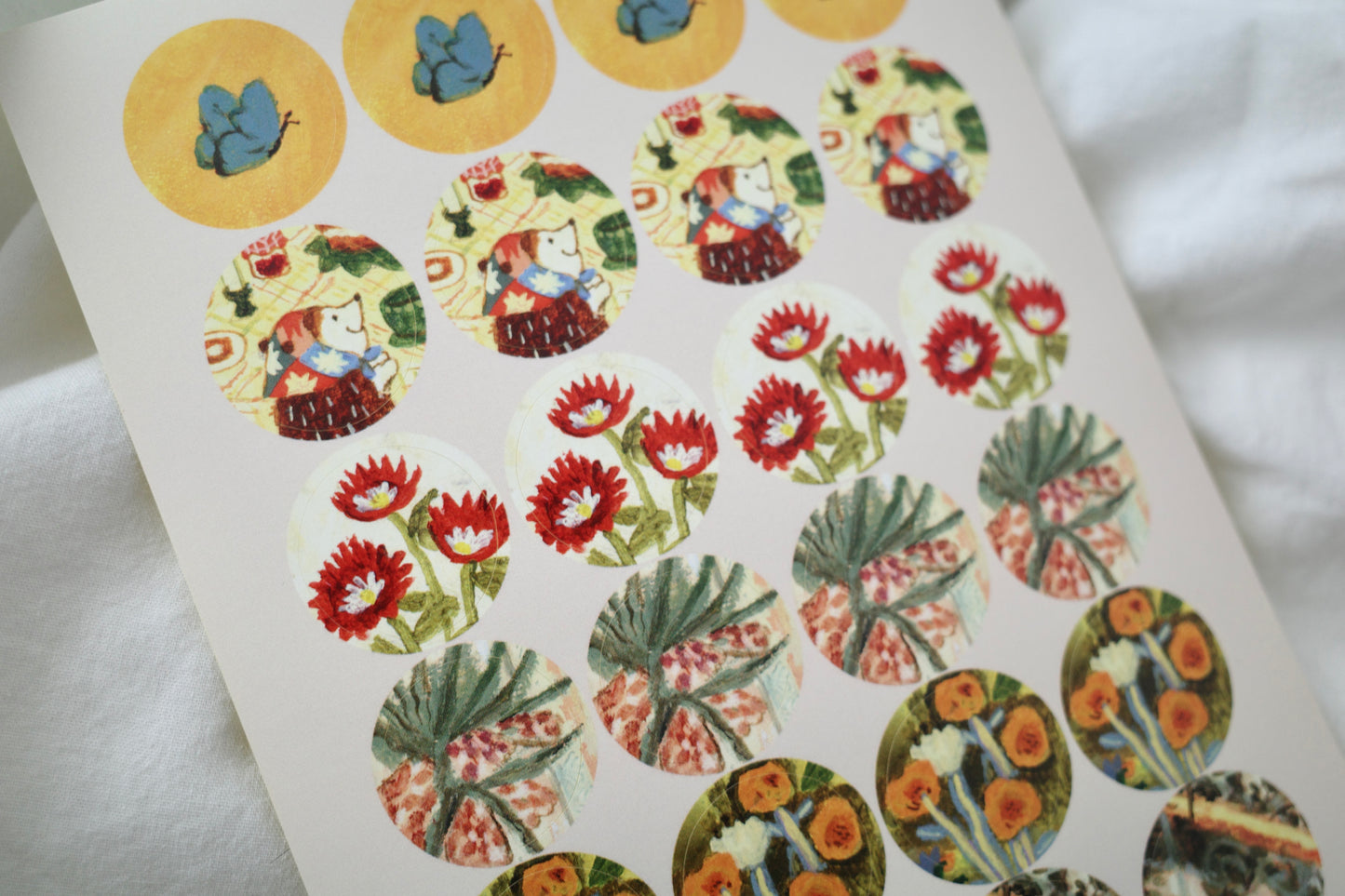 30 round stickers - Spring