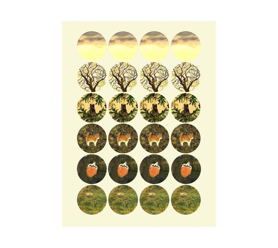 30 round stickers - Autumn