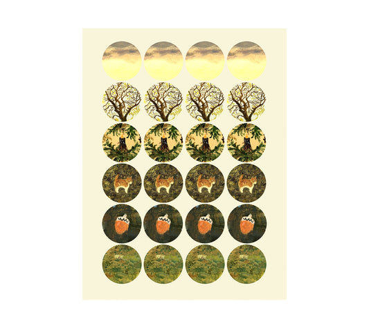 30 round stickers - Autumn