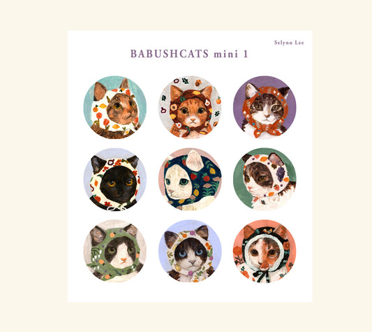 Babushcats mini sticker (1)