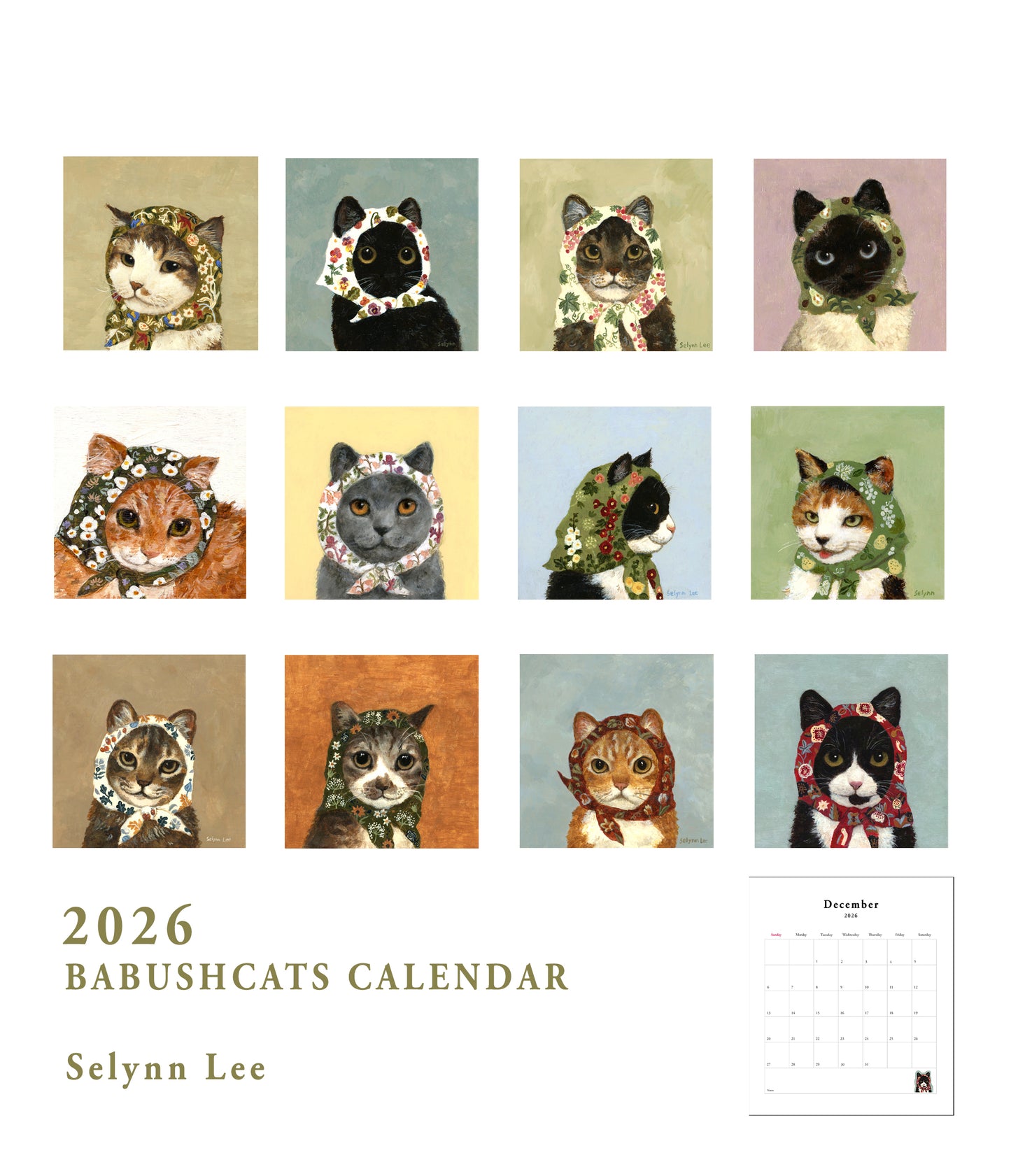 Babushcats 2026 Desktop calendar