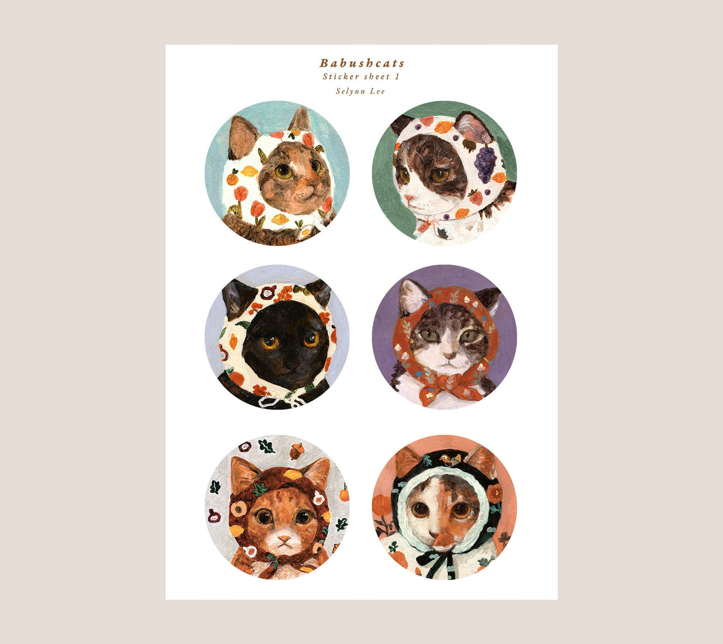 ① Babushcats sticker Set 2 Sheets