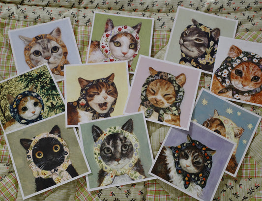 (3) Babushcats postcard set of 24