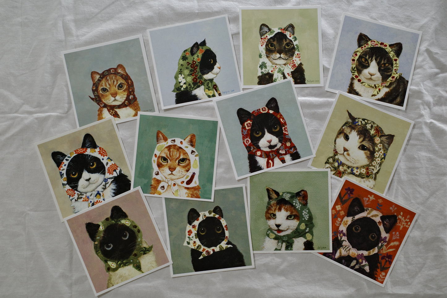 (4) Babushcats postcard set of 24