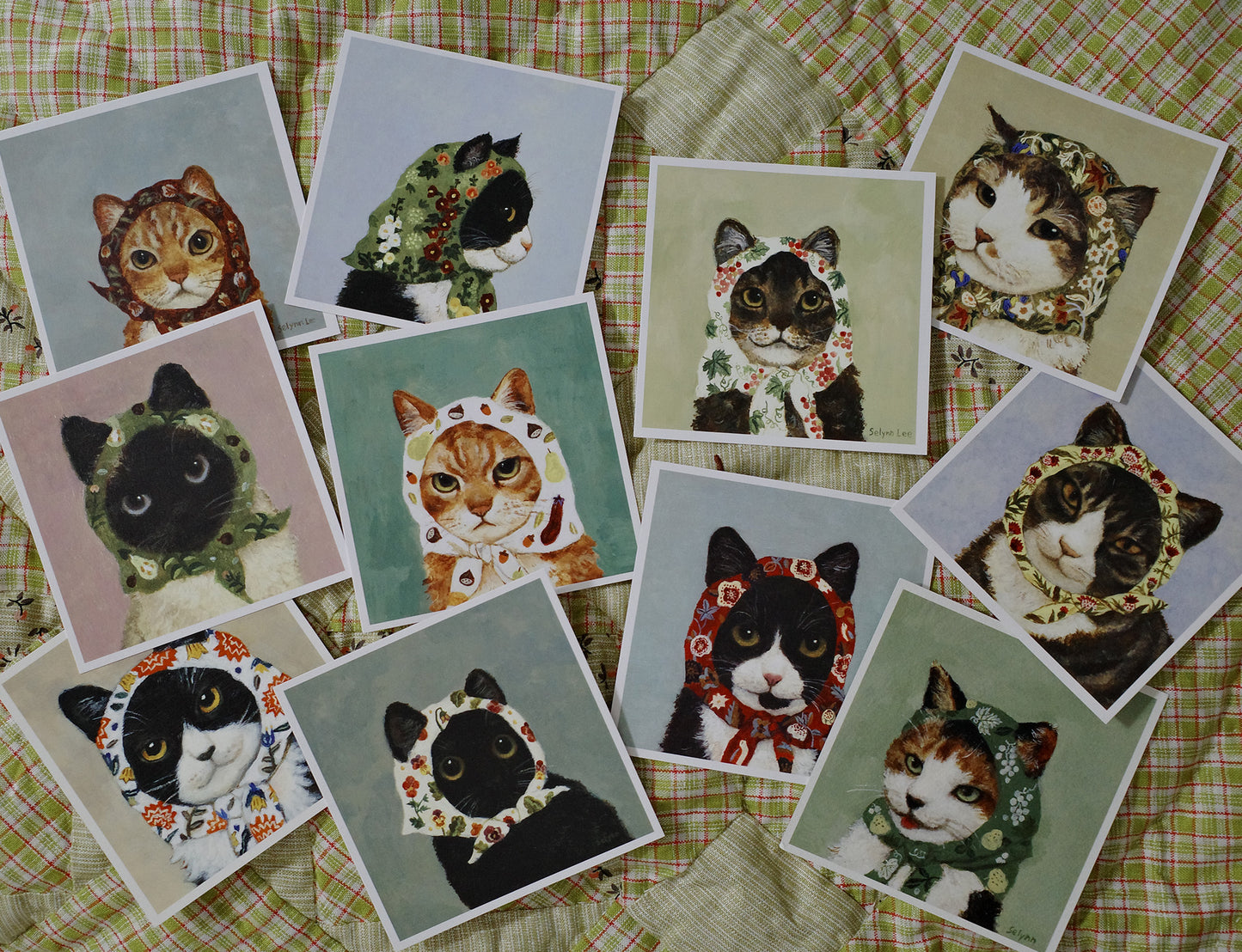 (4) Babushcats postcard set of 24