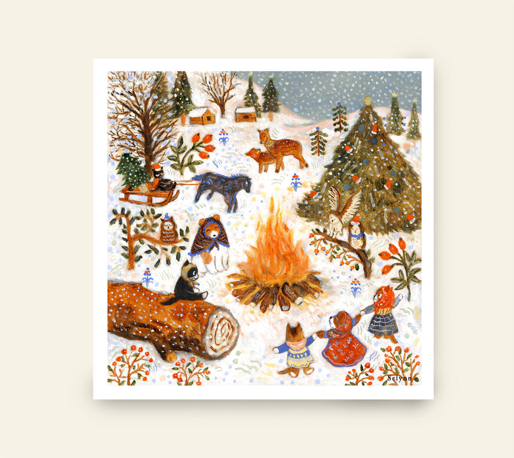 Snowy winter - Greeting Card