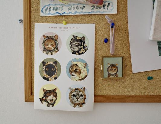 ⑥ Babushcats sticker Set 2 Sheets