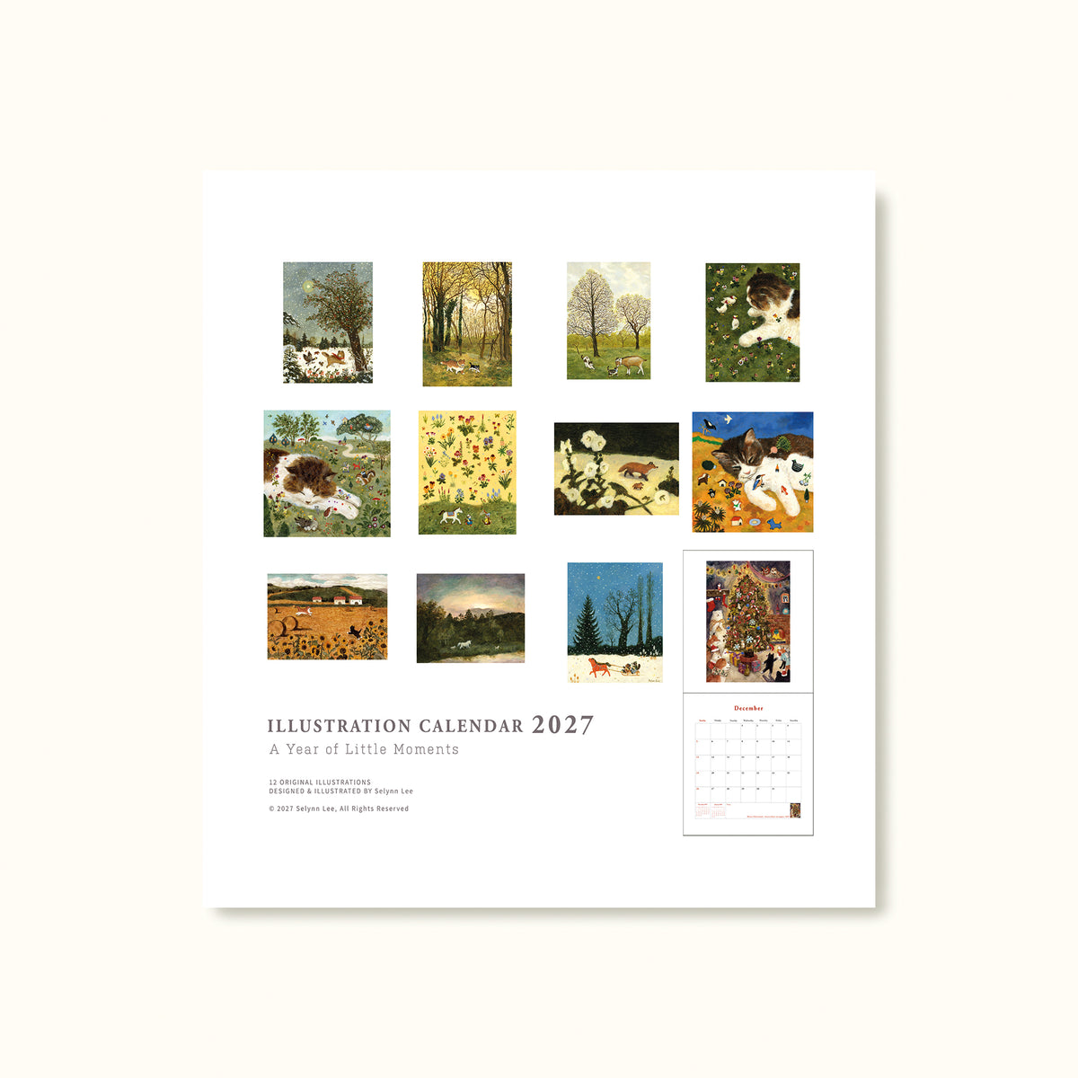 2027 illustration calendar -Sunday start