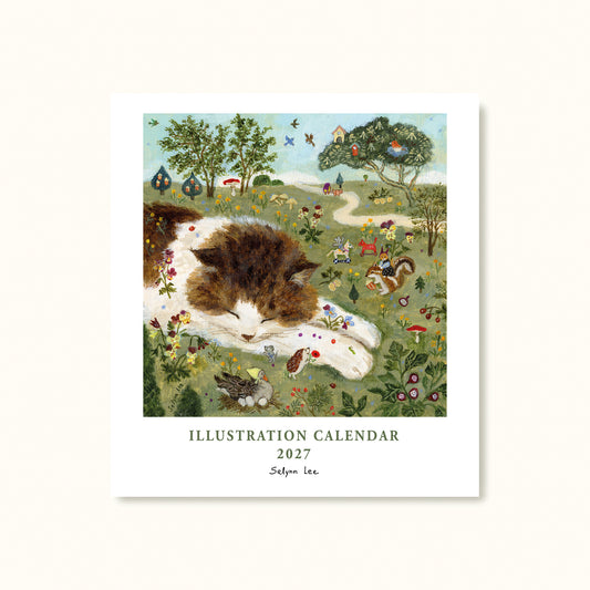 2027 illustration calendar -Sunday start