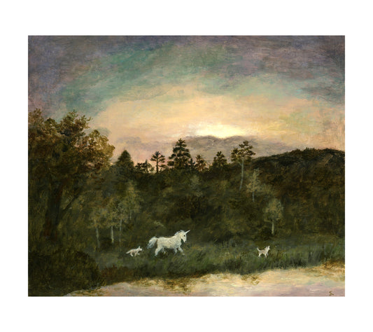 A Horse and Two Wolf Cubs